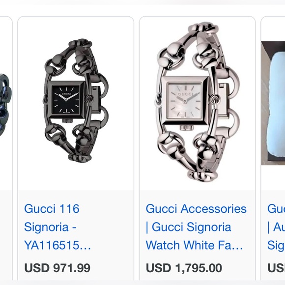 GUCCI “SIGNORINA” 116.3 STAINLESS STEEL BLUE MOTHER OF PEARL. Ladies watch. - Picture 7 of 16